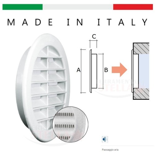 Griglia plastica aria - aria, areatore
